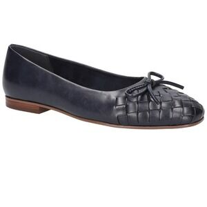 NEW! Bella Vita Women's Francie Woven Top Ballet Flat Slip-on Navy Size 9WW $90